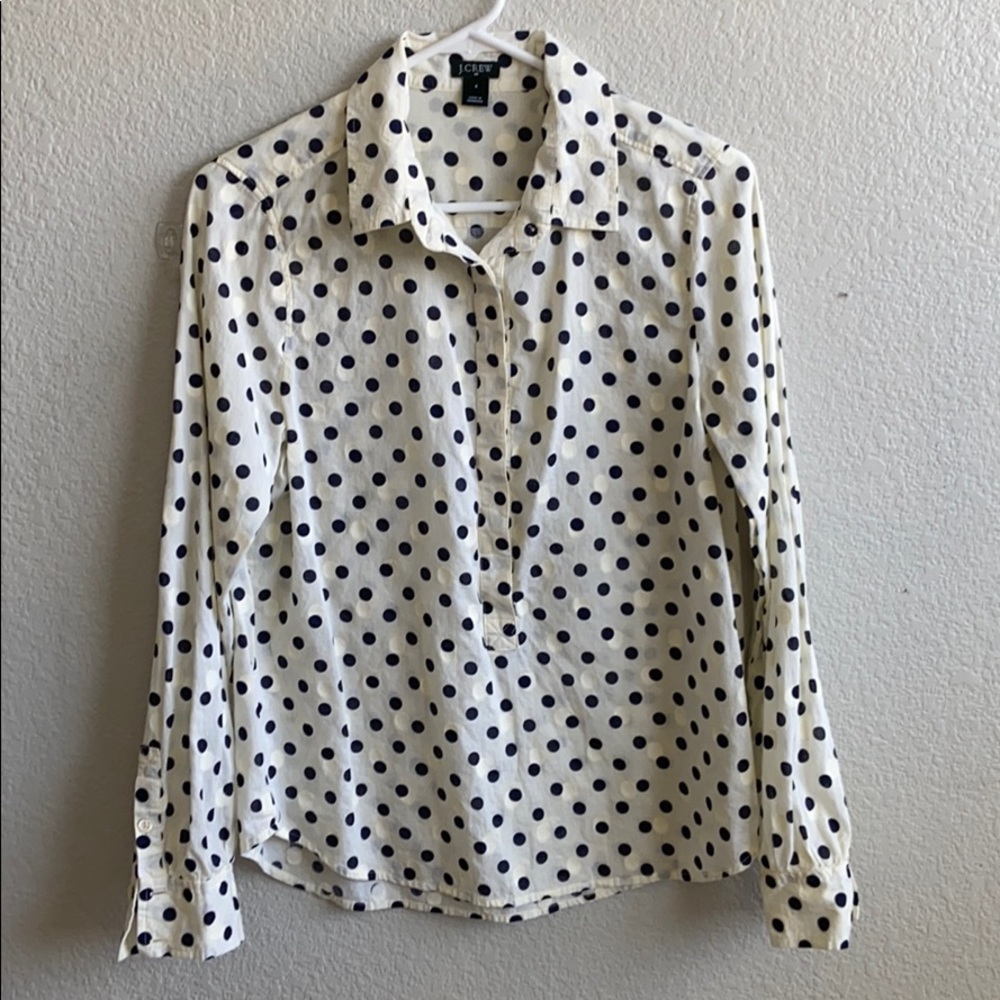 Cream blouse with polka dots | J.Crew | Small